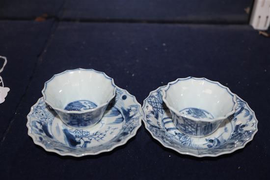 A pair of Kangxi tea bowls and saucers Saucers diameter 10cm